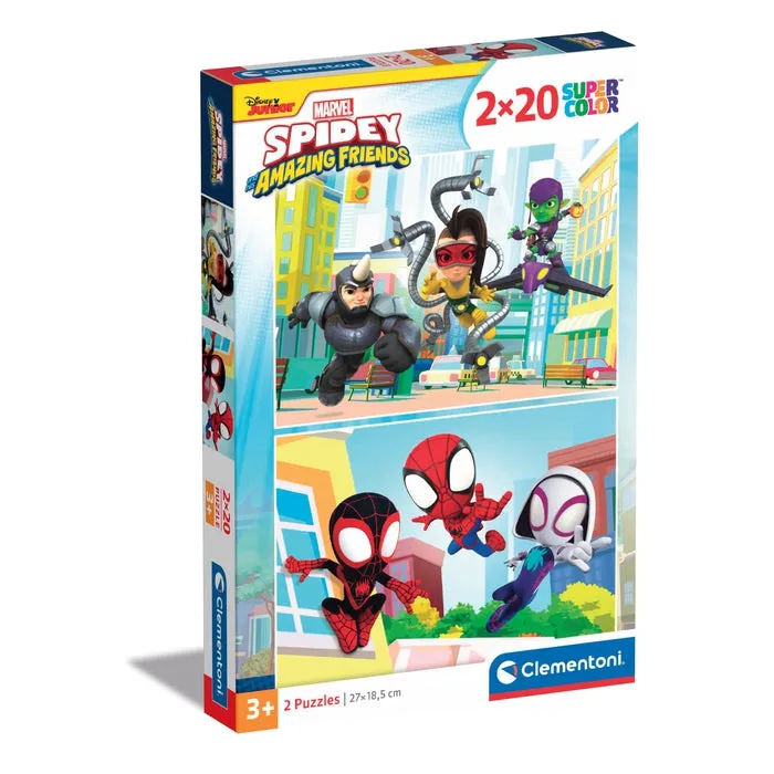 clementoni-spidey-and-his-amazing-friends-puzzle-2x20-pi-ces image 1