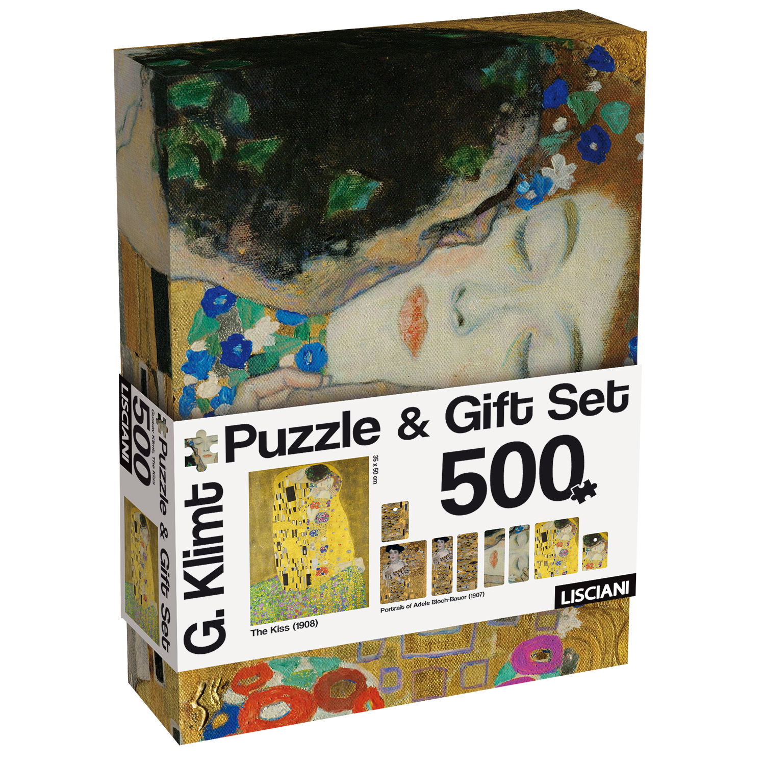 lisciani-klimt-puzzle-gift-set-art-the-kiss-coffret-puzzle-le-baiser image 1