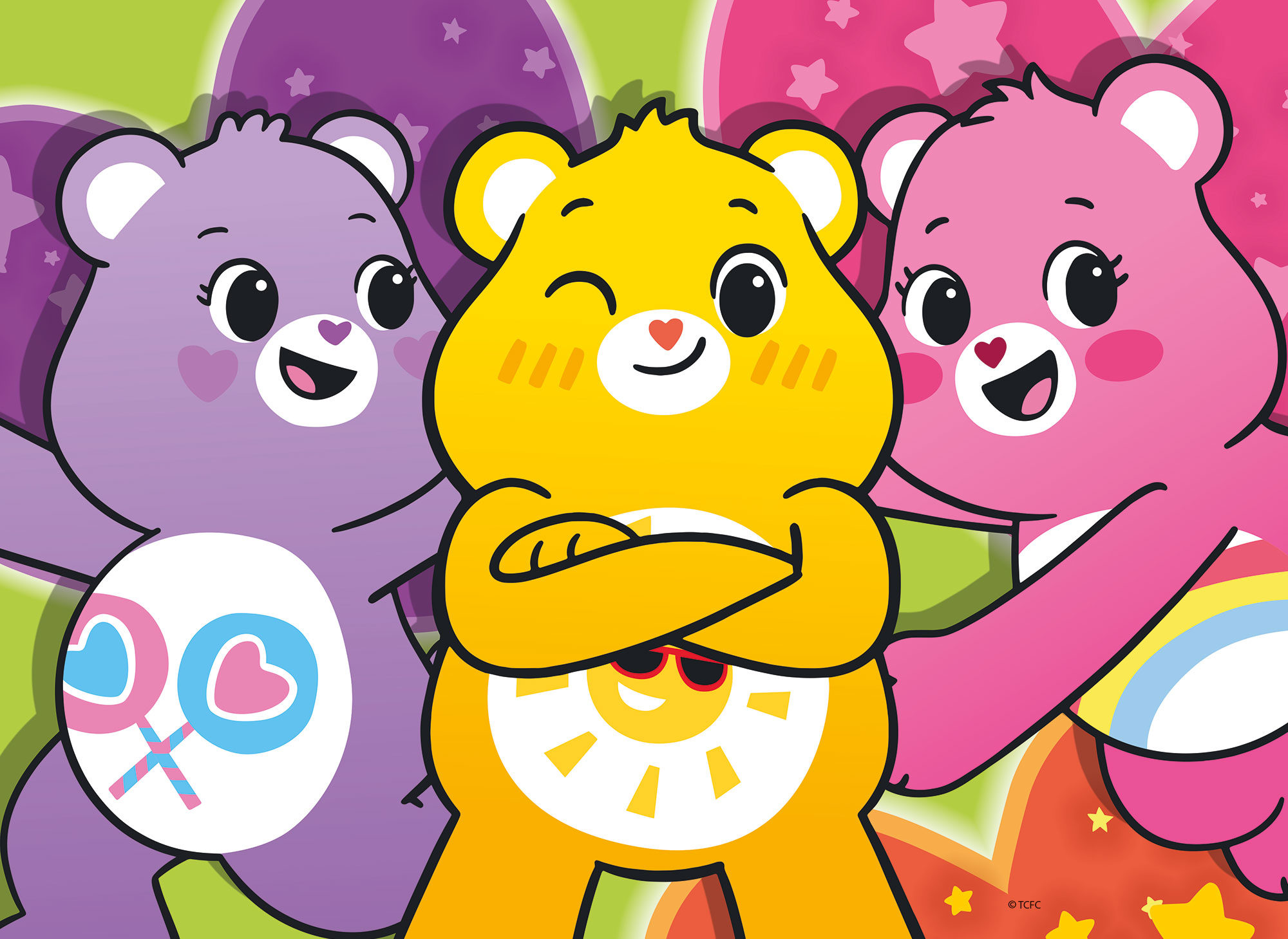 lisciani-care-bears-puzzle-double-face-maxifloor-4x48-puzzle-colorier image 2