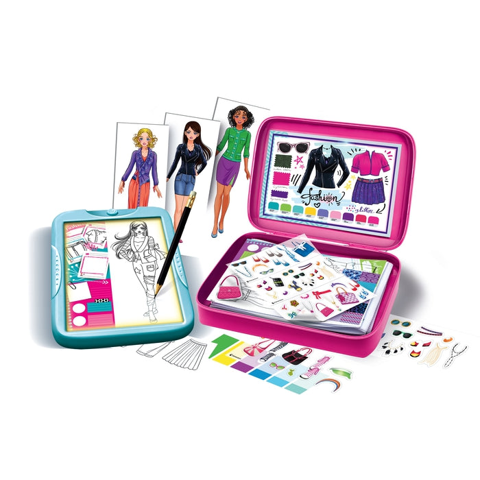 clementoni-idea-fashion-design-studio-livre-de-mode-avec-table-lumineuse image 2