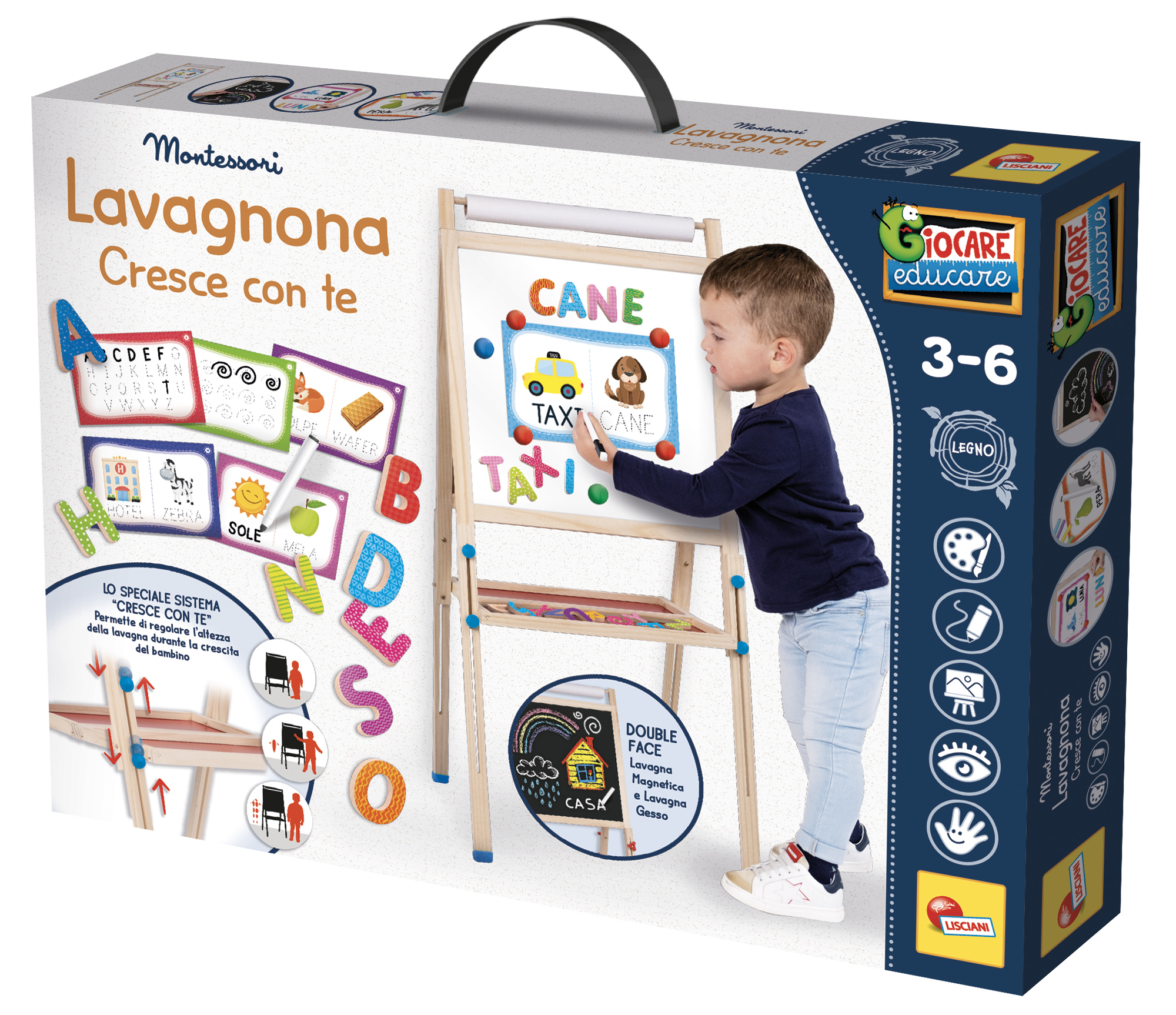 lisciani-montessori-lavagna-en-bois-volutive-maxi-ardoise-au-sol image 2