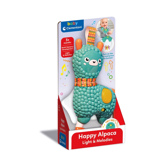 clementoni-baby-clementoni-happy-alpaca-light-melodies-hochet-interactif image 2