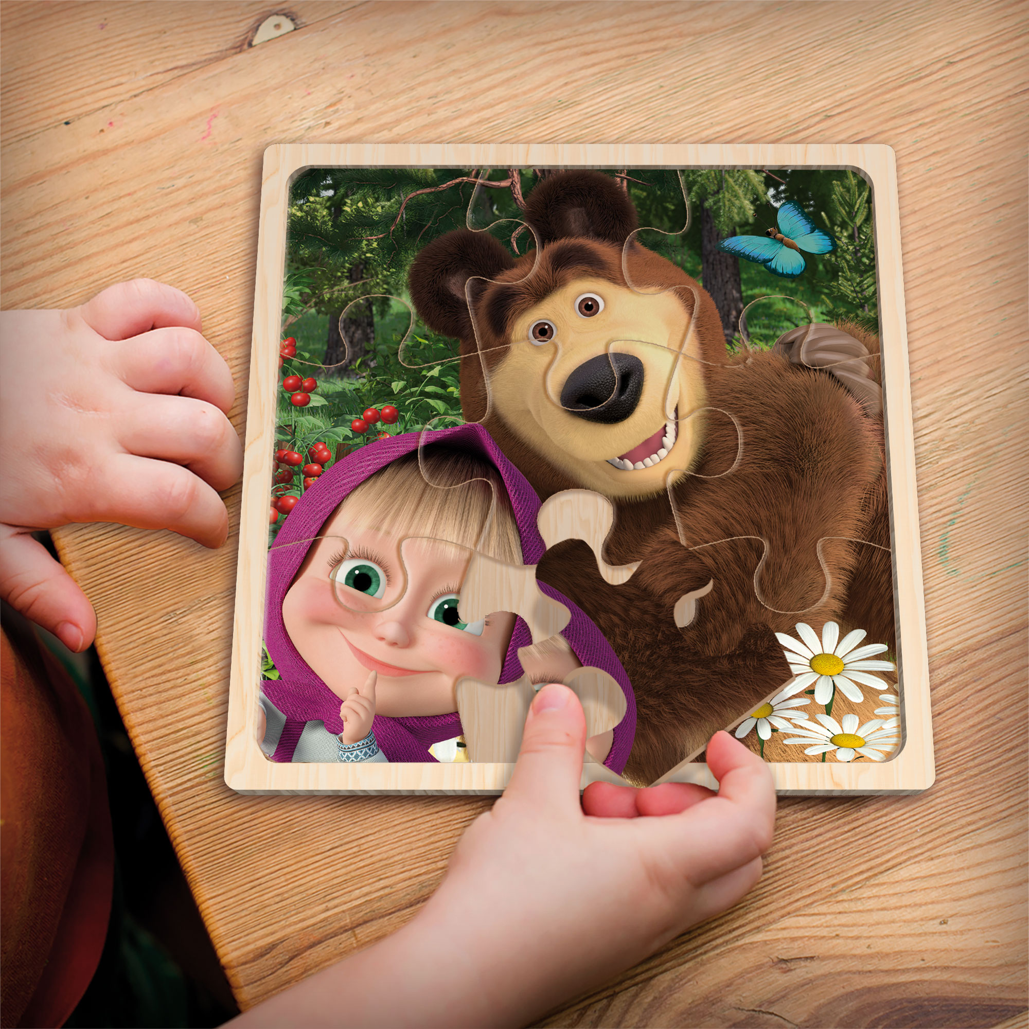 lisciani-masha-wooden-puzzle-9-pi-ces-puzzle-bois-cadre image 3