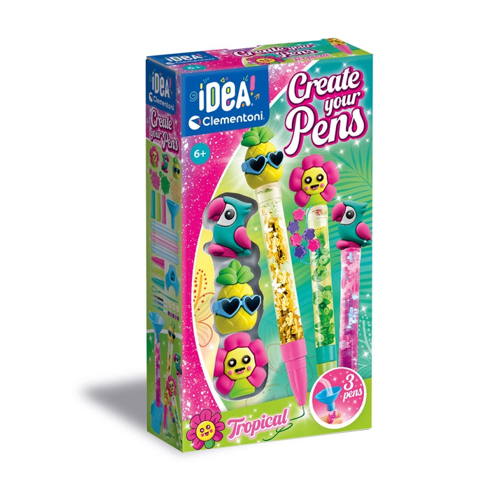 clementoni-idea-create-your-pens-tropical-kit-cr-atif-3-stylos image 1