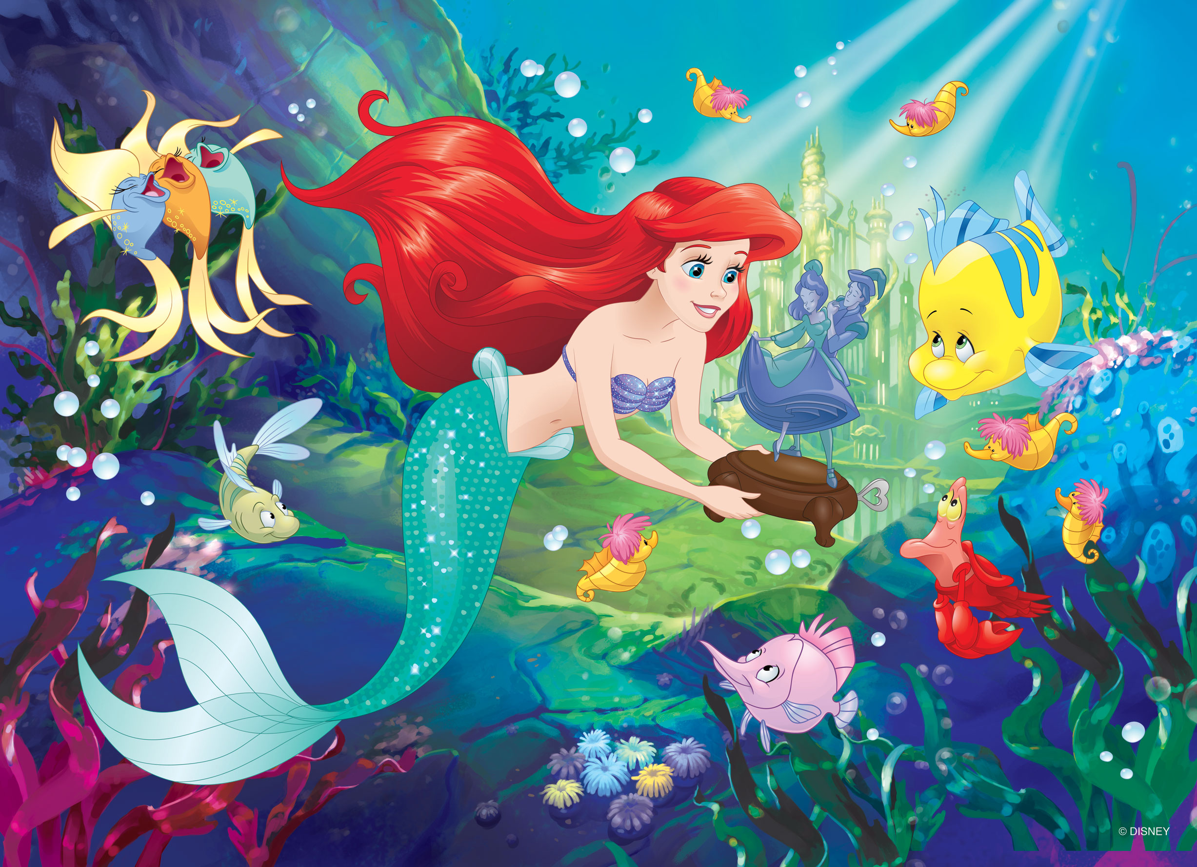lisciani-disney-puzzle-double-face-plus-60-la-petite-sir-ne image 2