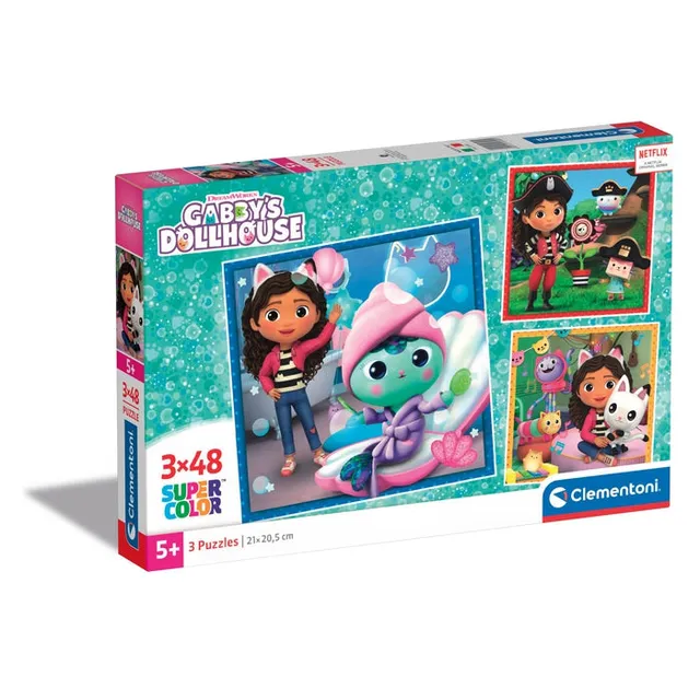 clementoni-gabby-s-dollhouse-3x48-pi-ces-puzzle-enfant image 1