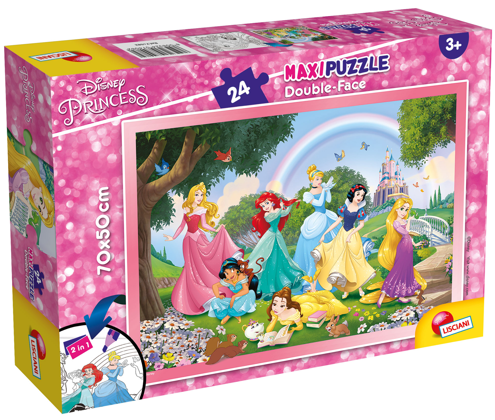 lisciani-disney-puzzle-double-face-maxi-floor-24-pi-ces-princess image 1
