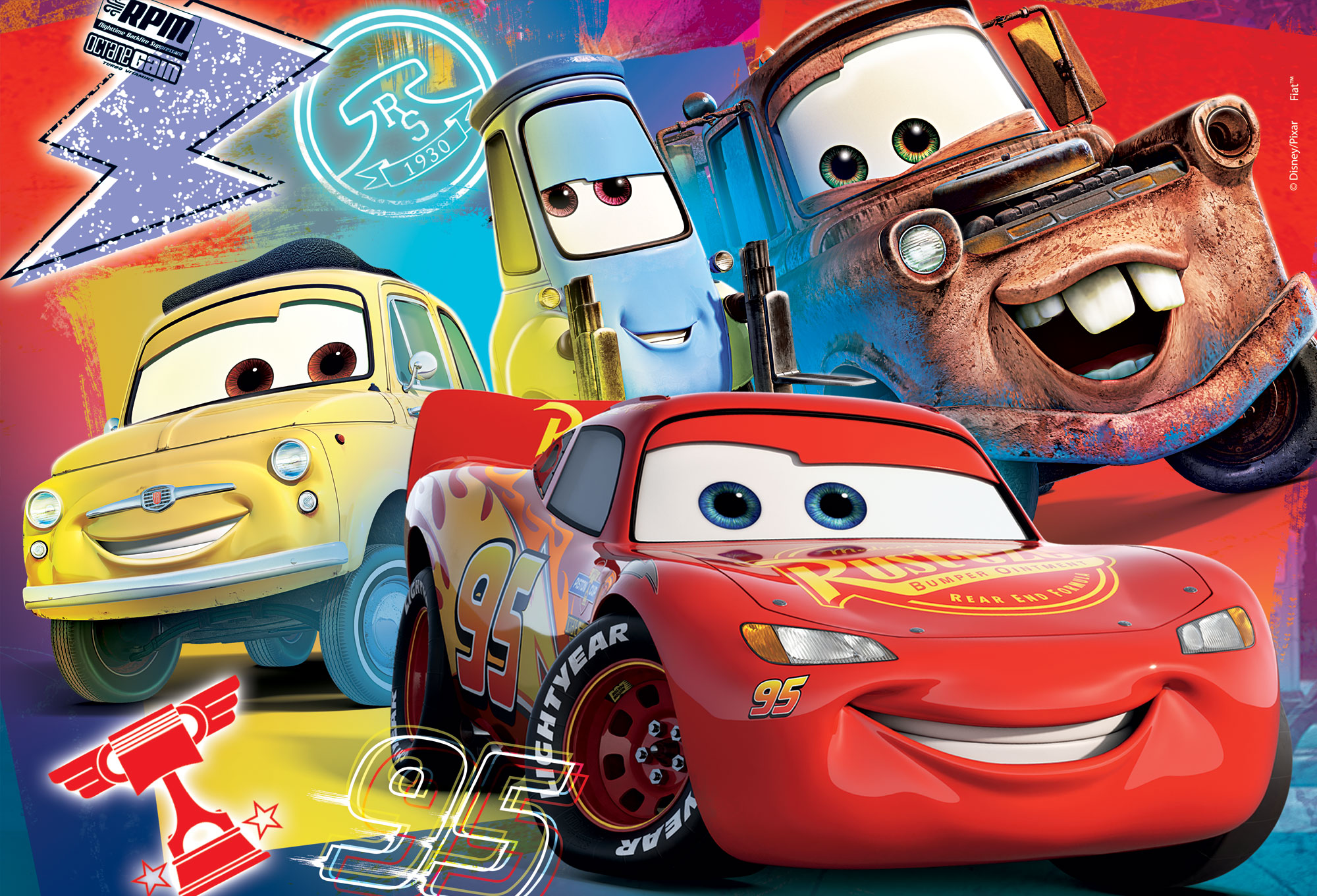 lisciani-disney-puzzle-double-face-maxi-floor-2x60-cars image 2
