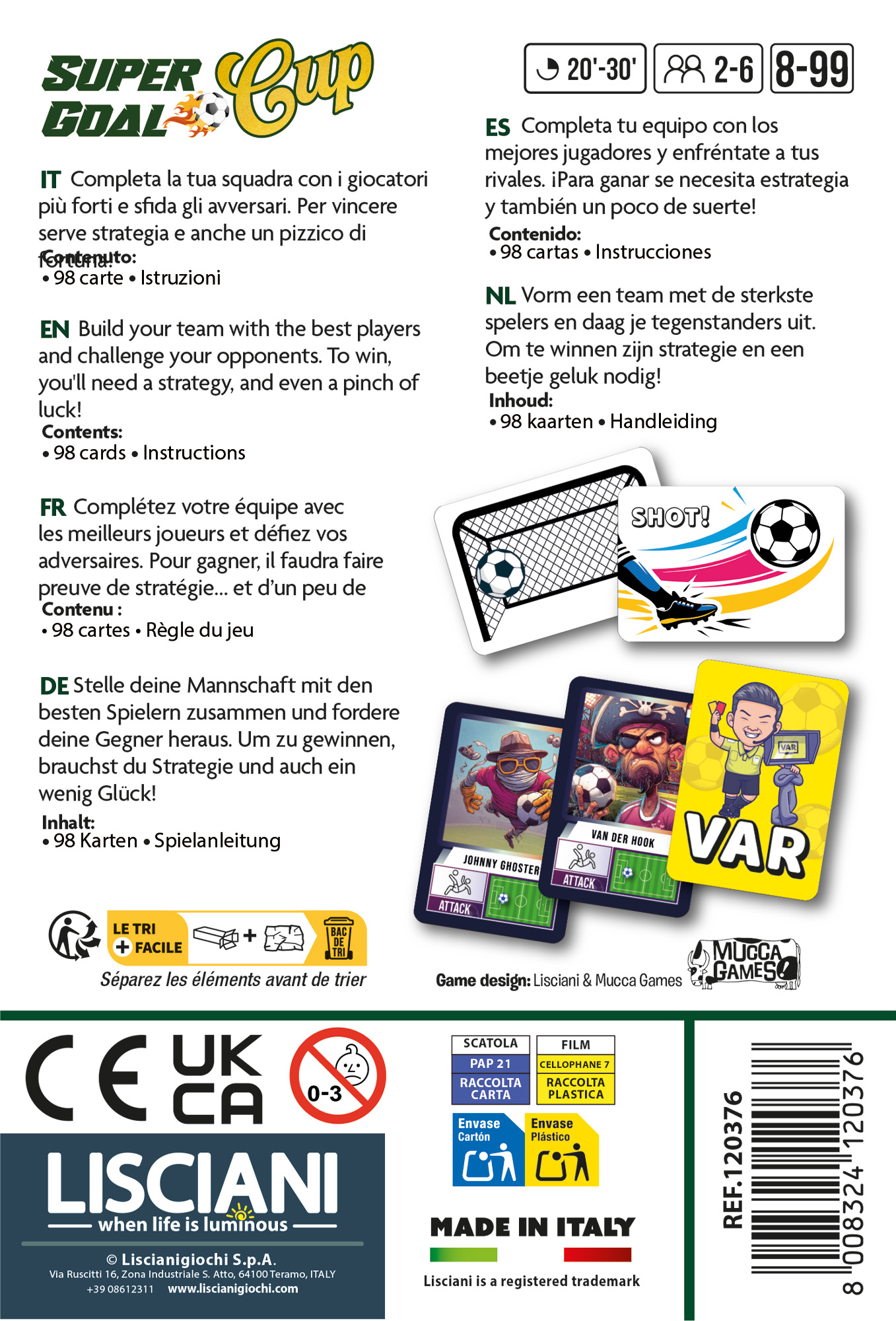 lisciani-ludoteca-super-goal-cup-jeu-de-cartes-football image 5