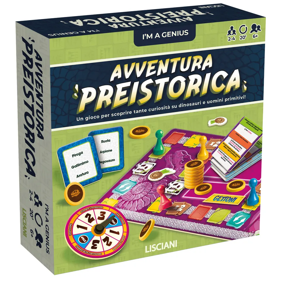 lisciani-i-m-a-genius-avventura-preistorica-jeu-de-parcours-quiz image 1