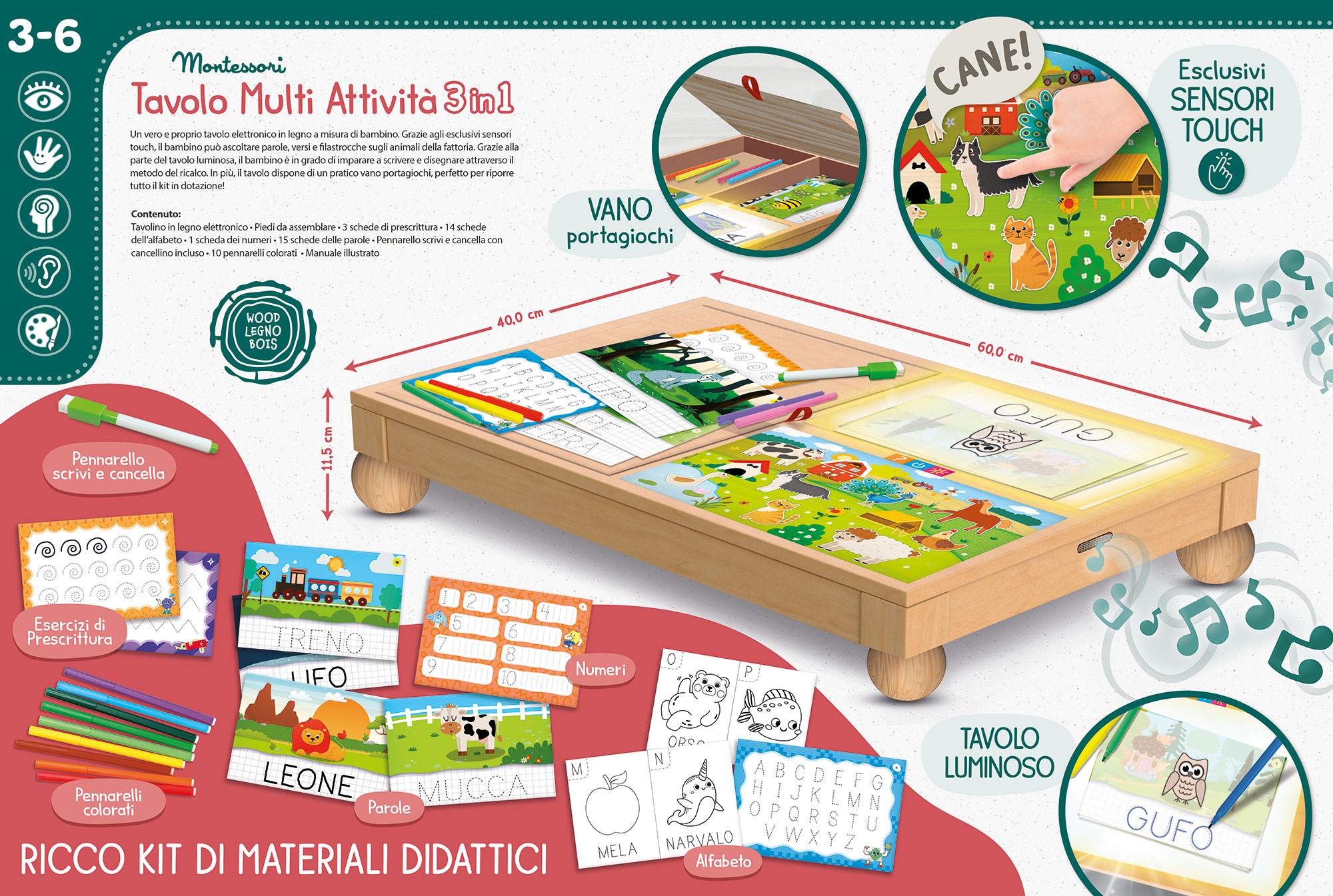 lisciani-montessori-legno-tavolo-multi-attivit-3-in-1-table-bois-tactile-ardoise image 4