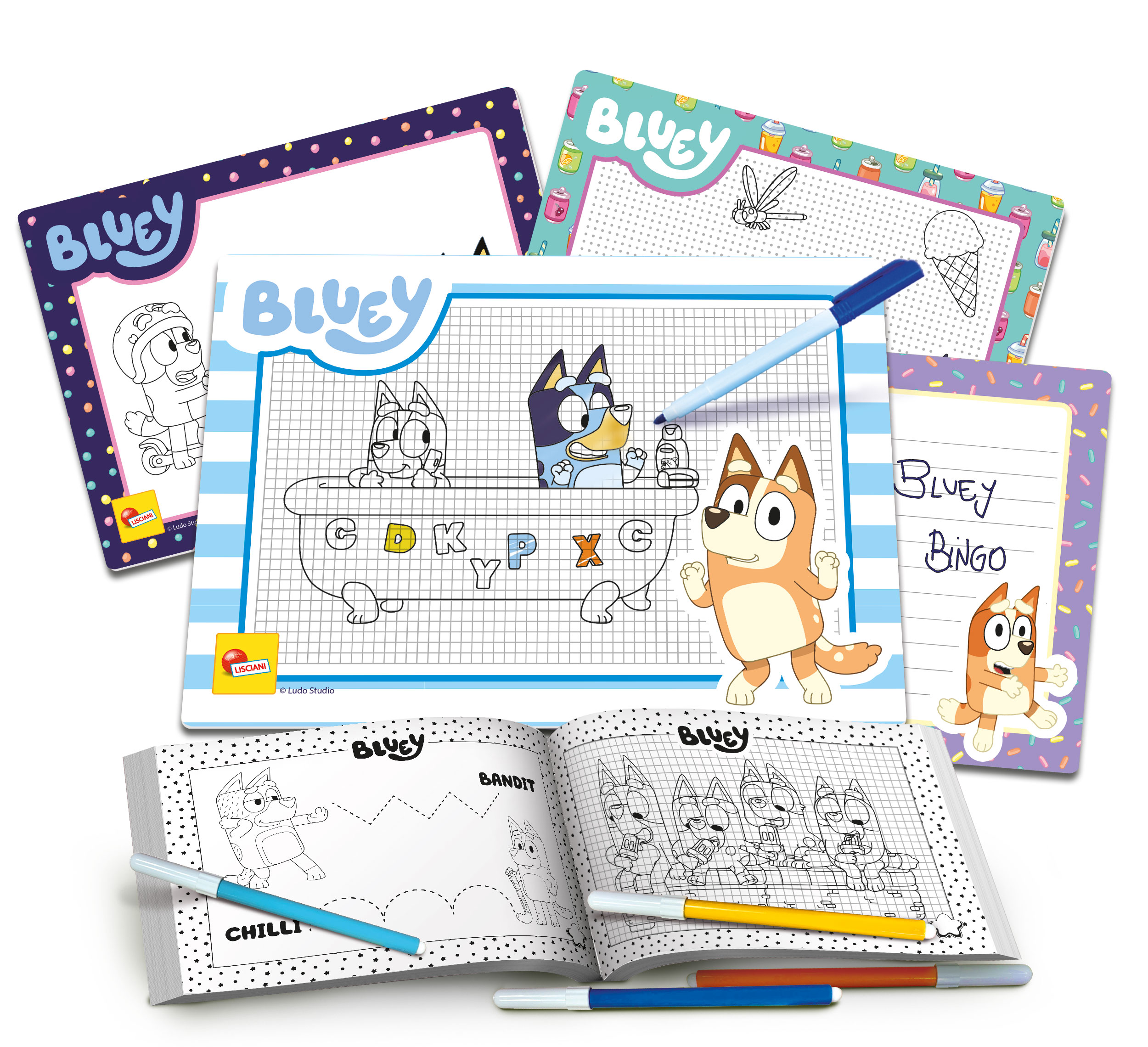 lisciani-bluey-drawing-school-kit-dessin-effa-able-avec-guide-progressif image 2