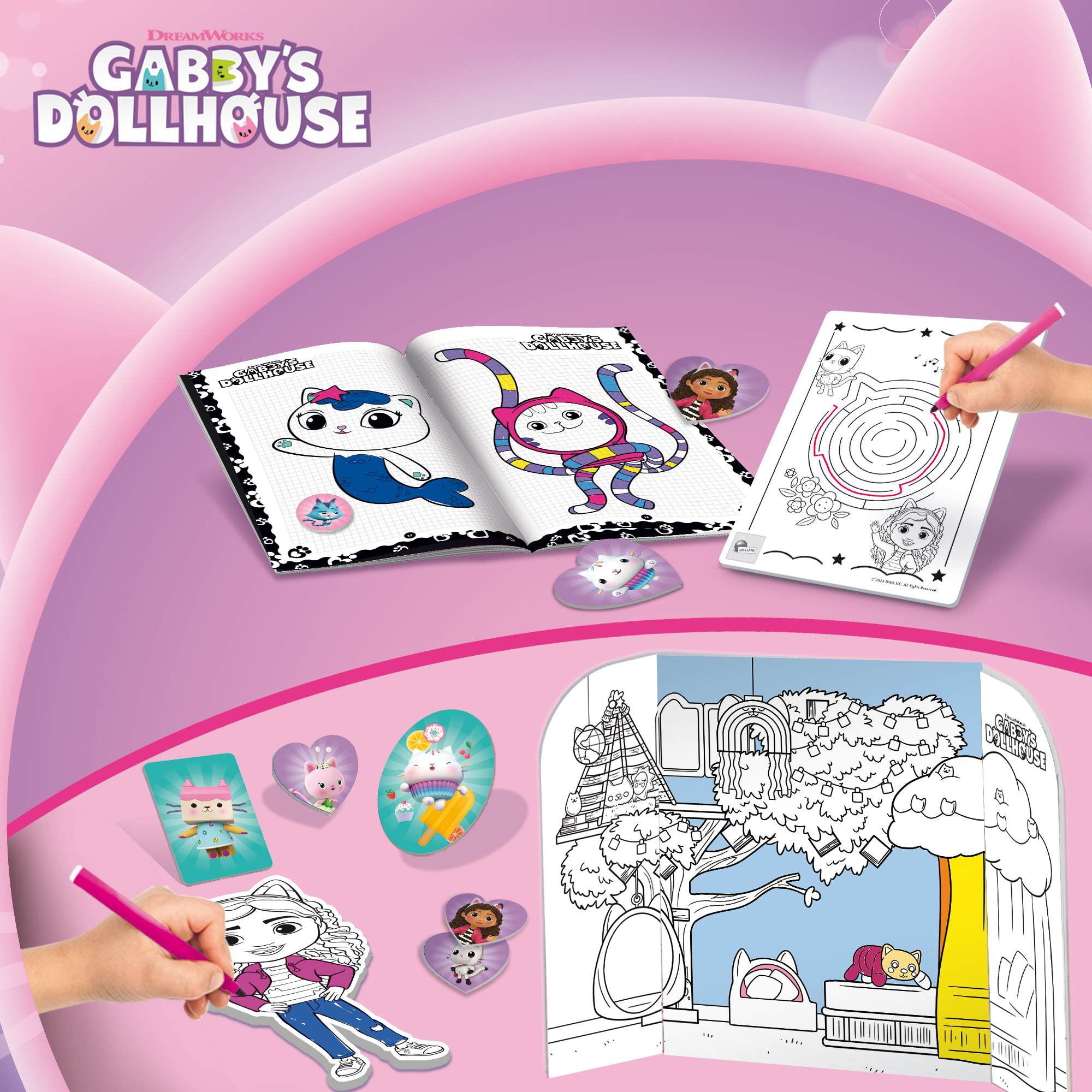 lisciani-gabby-s-dollhouse-zainetto-coloring-and-drawing-school-sac-dos-dessin-e image 4