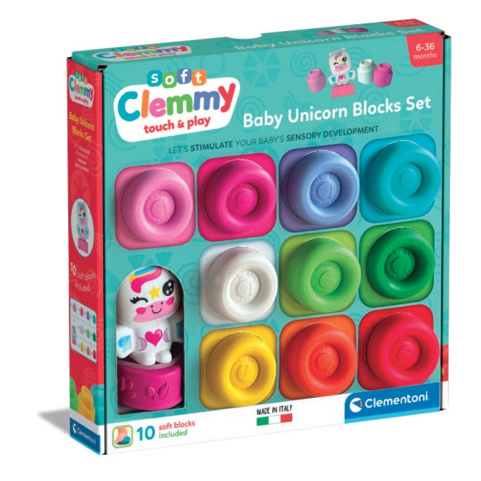 clementoni-soft-clemmy-baby-unicorn-blocks-set-10-briques image 1