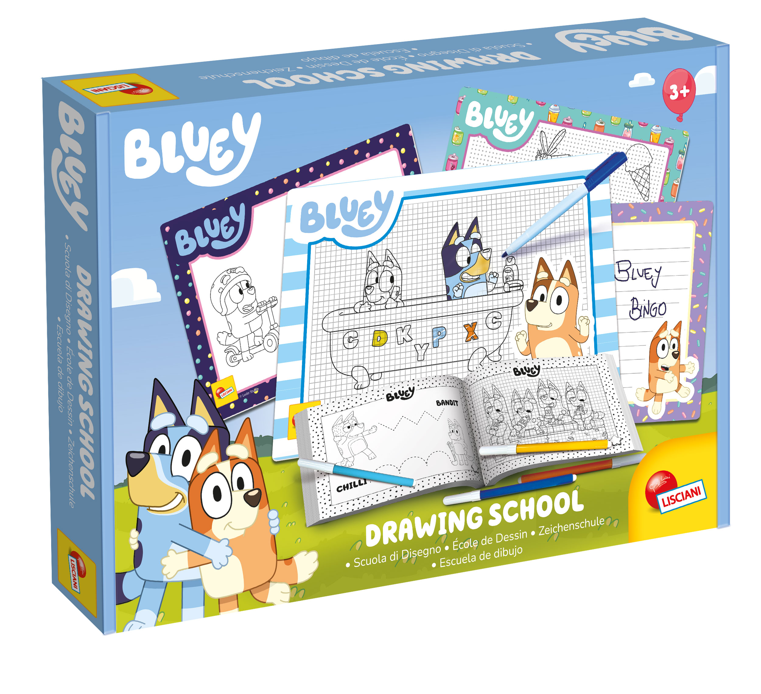 lisciani-bluey-drawing-school-kit-dessin-effa-able-avec-guide-progressif image 1