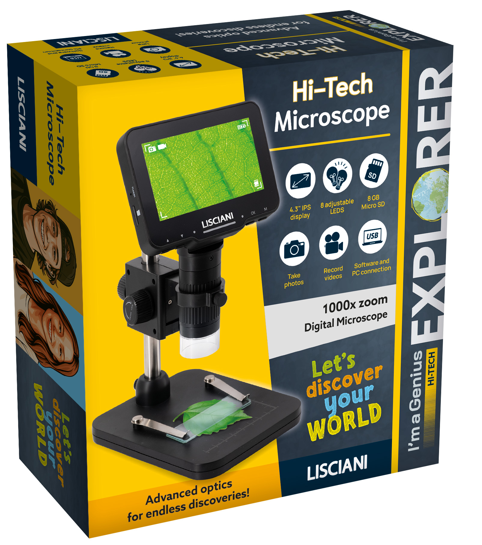 lisciani-i-m-a-genius-hi-tech-explorer-microscope-num-rique-1000x-avec-micro-sd- image 2