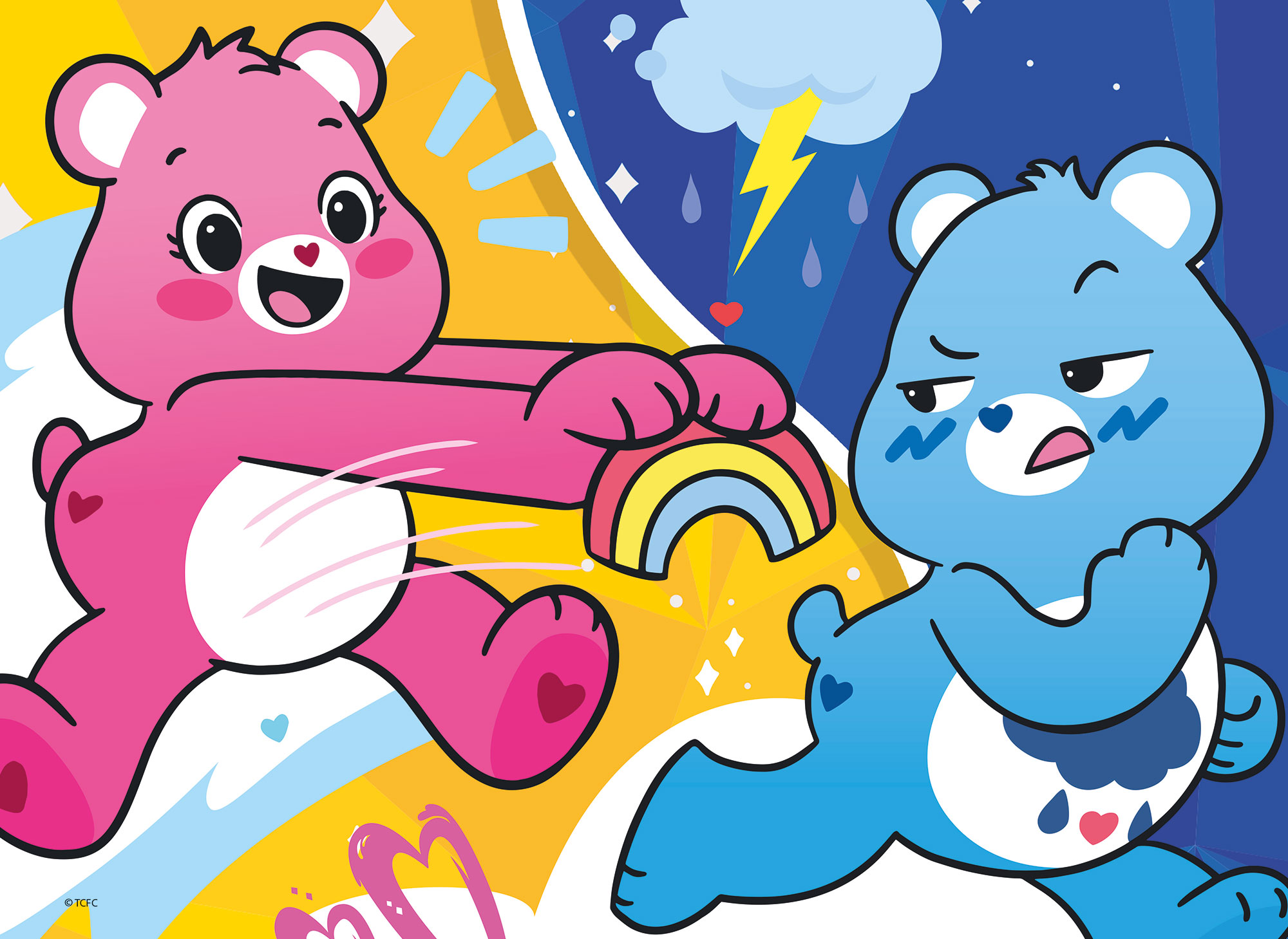 lisciani-care-bears-puzzle-double-face-maxifloor-4x48-puzzle-colorier image 4