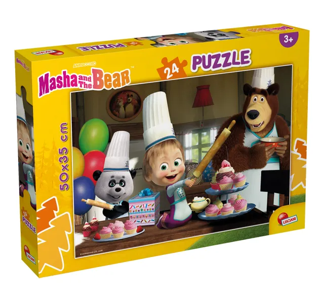 lisciani-masha-et-michka-puzzle-plus-24-tous-ensemble image 1