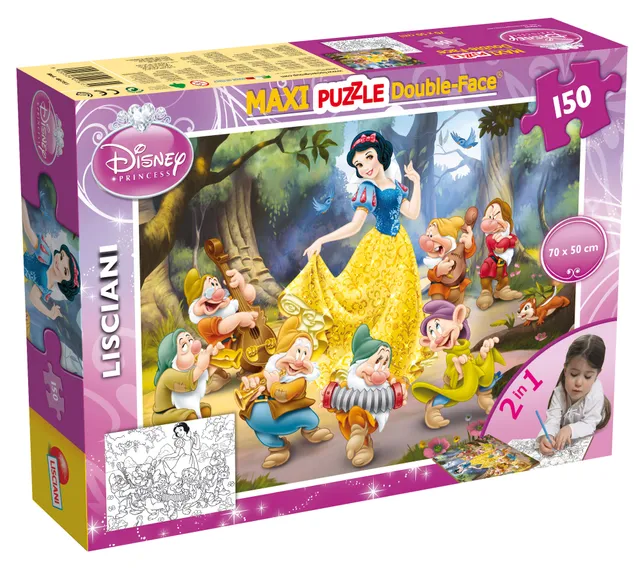 lisciani-disney-puzzle-double-face-maxi-floor-150-blanche-neige image 1