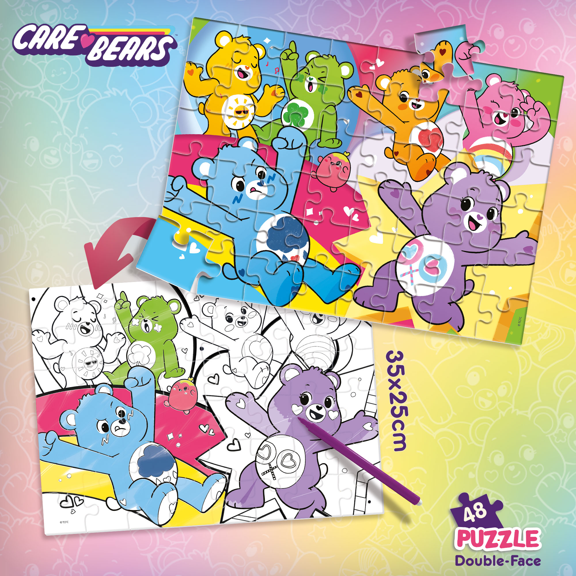 lisciani-les-bisounours-puzzle-double-face-m-plus-48-pi-ces-colorier image 4