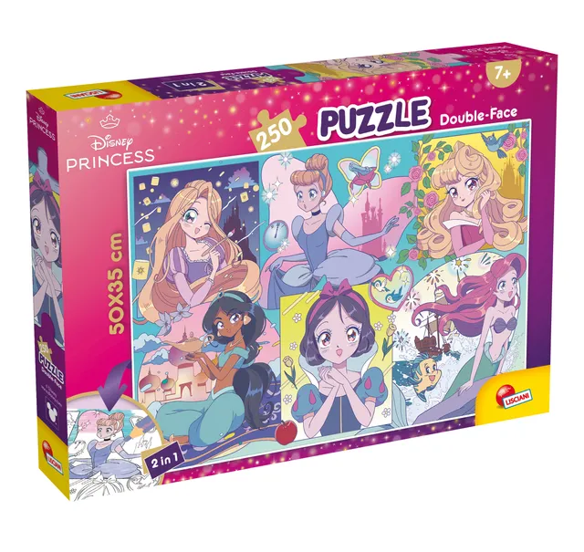 lisciani-disney-puzzle-df-plus-250-princess-manga-puzzle-colorier image 1