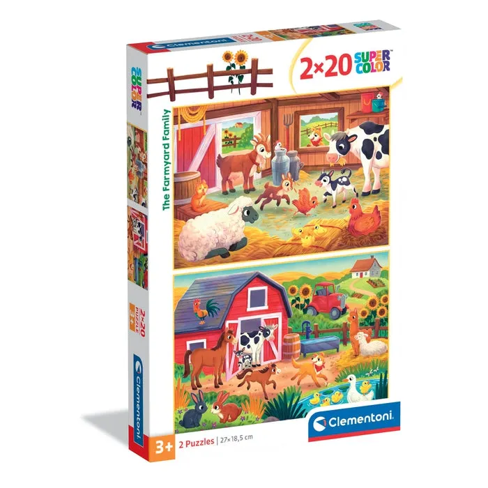 clementoni-the-farmyard-family-2-puzzles-20-pi-ces image 1