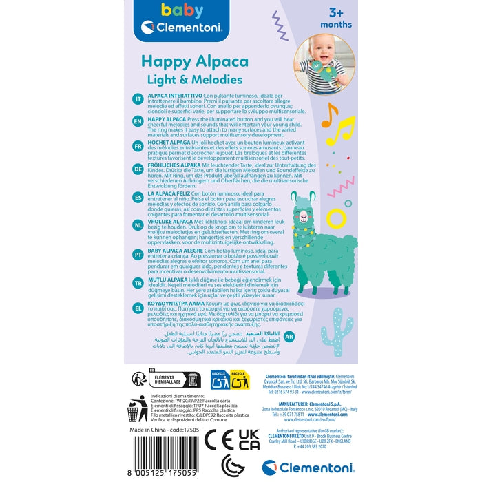 clementoni-baby-clementoni-happy-alpaca-light-melodies-hochet-interactif image 5