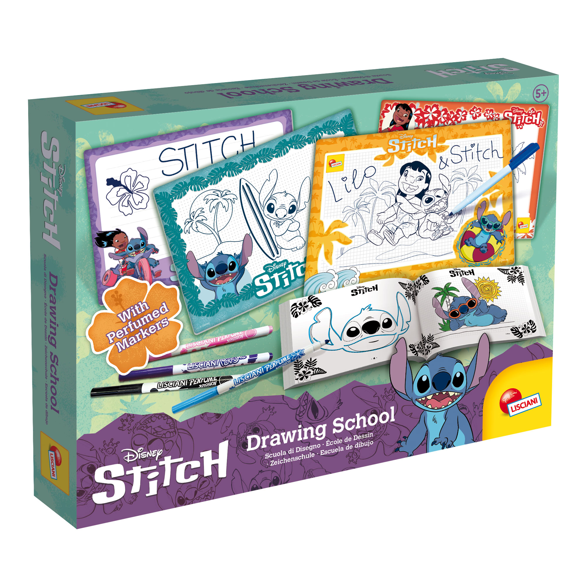 lisciani-stitch-drawing-school-kit-dessin-cr-atif-avec-feutres-parfum-s image 1