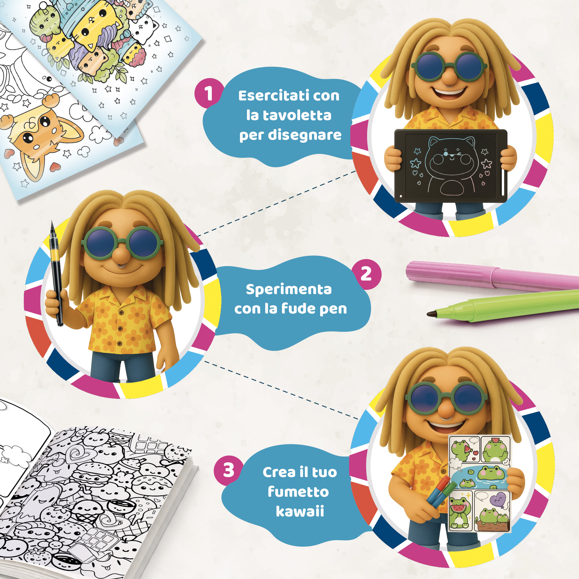 lisciani-i-m-a-genius-laboratoire-kawaii-kit-dessin-avec-tablette-lcd image 3