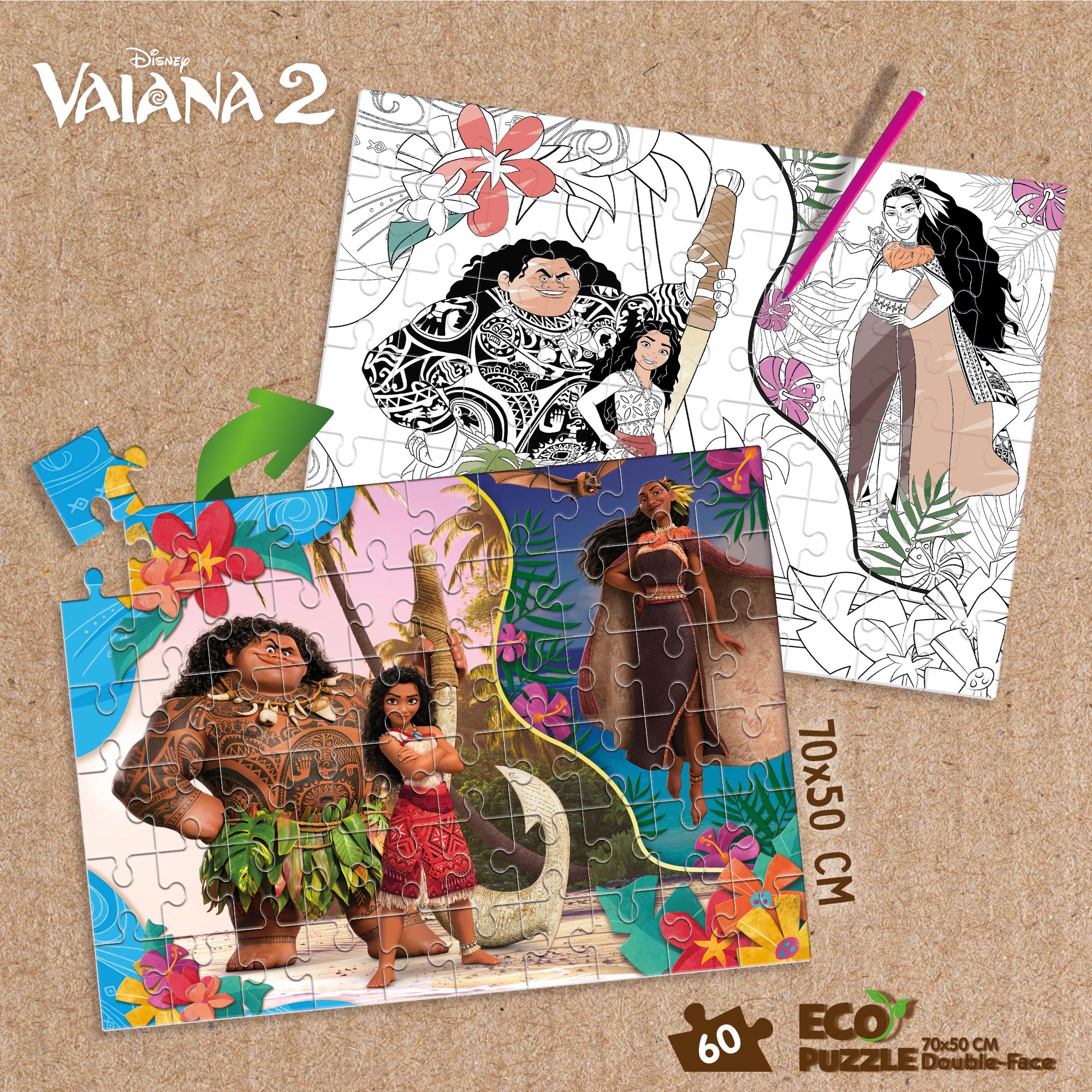lisciani-disney-eco-puzzle-double-face-60-pi-ces-oceania-2 image 4
