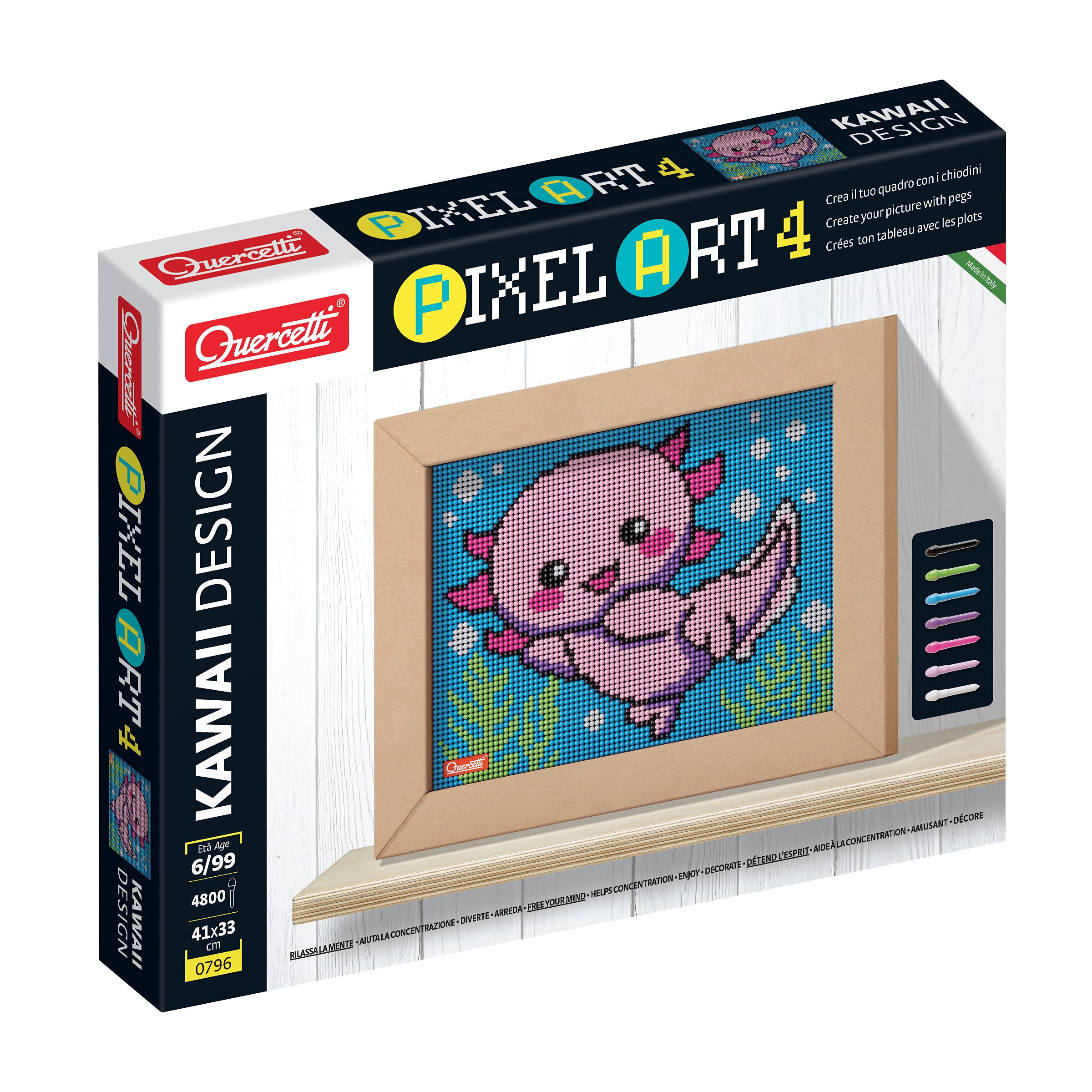 quercetti-pixel-art-4-kawaii-axolotl-mosa-que-avec-cadre image 1