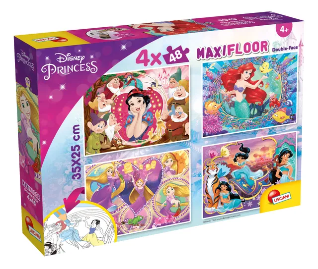 lisciani-disney-princess-puzzle-double-face-maxifloor-4-x-48 image 1