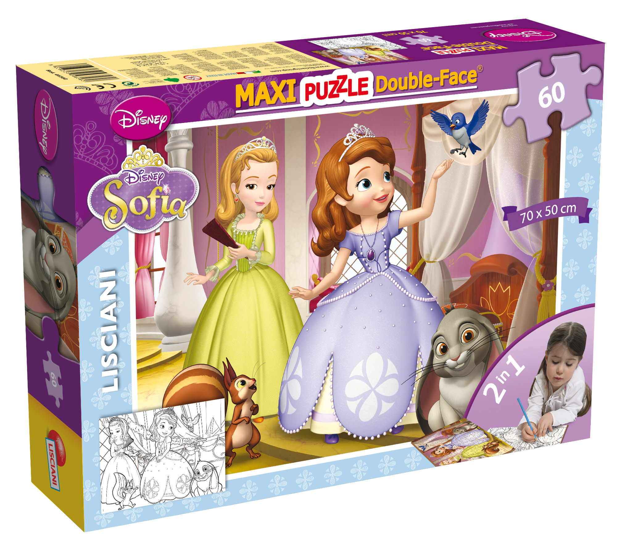 lisciani-disney-puzzle-double-face-maxi-floor-60-sofia image 1