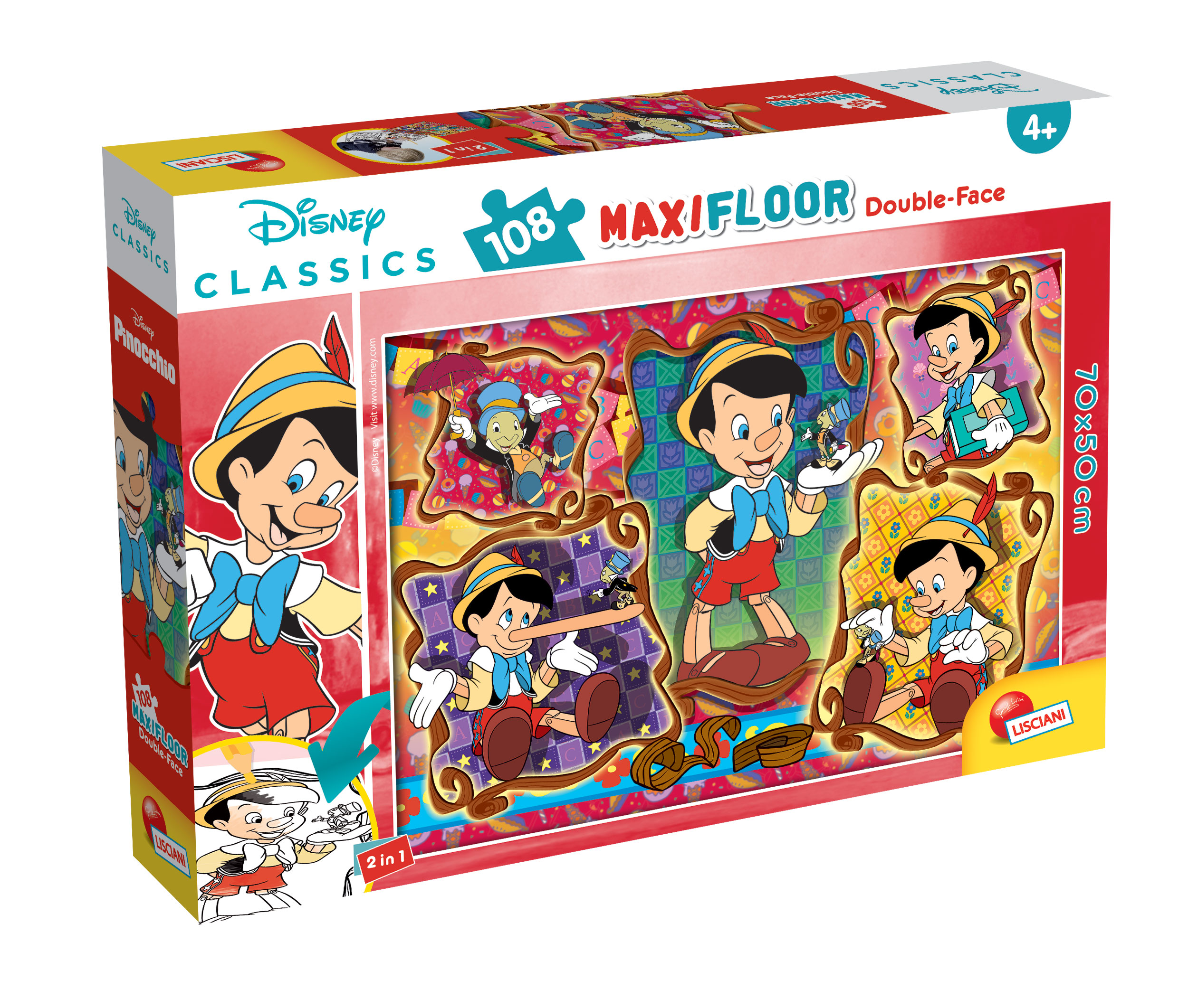 lisciani-disney-puzzle-double-face-maxi-floor-108-pinocchio image 1