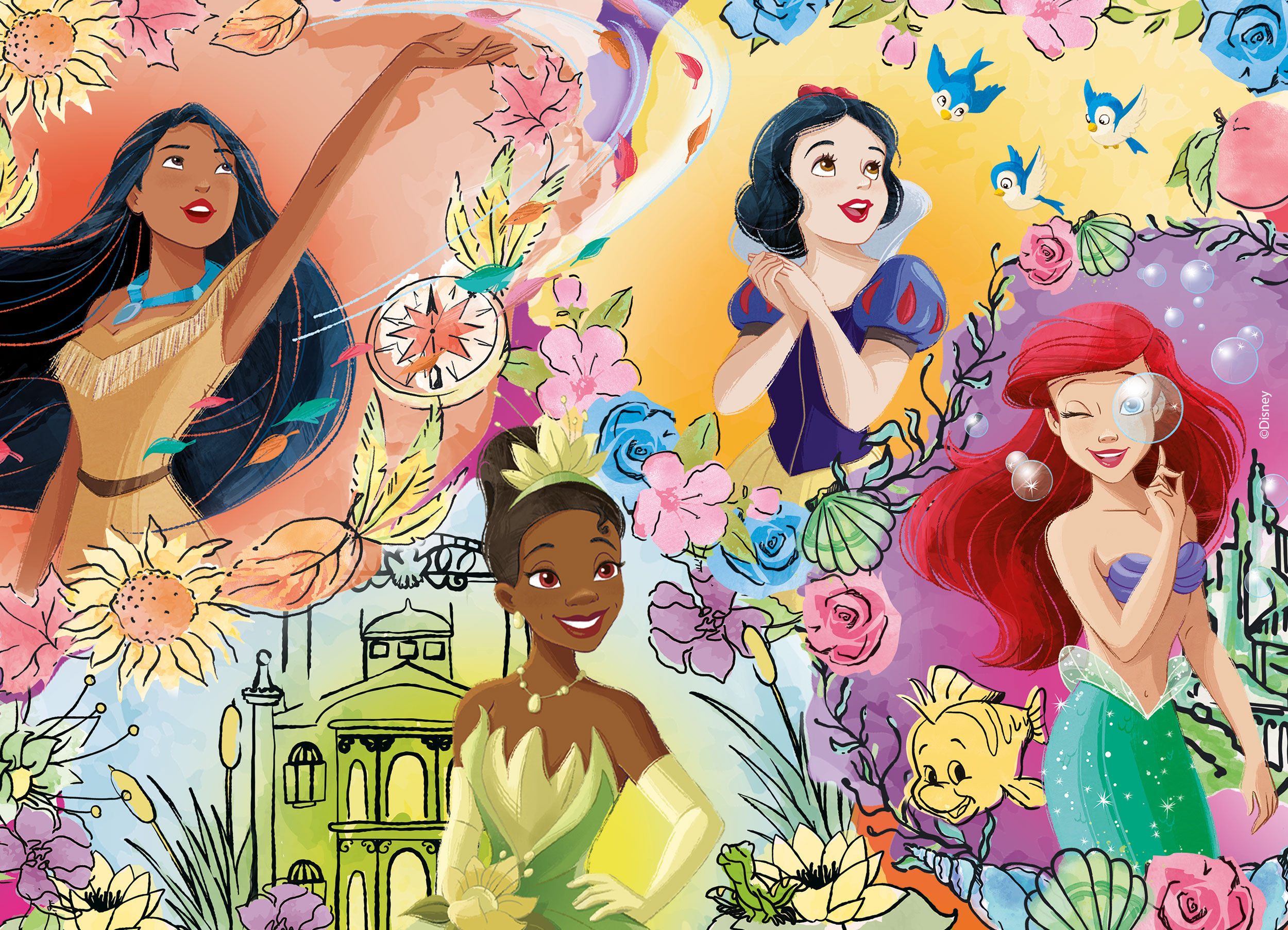 lisciani-disney-puzzle-df-m-plus-24-princess-puzzle-24-pi-ces-colorier image 2