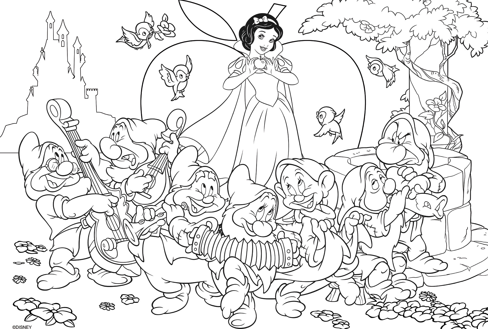 lisciani-disney-puzzle-df-maxi-floor-24-blanche-neige-puzzle-double-face-colorie image 3