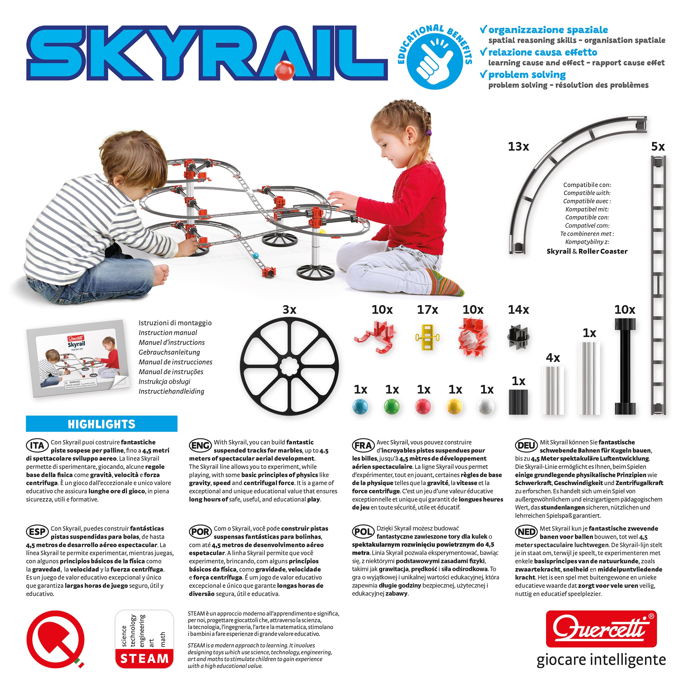 quercetti-skyrail-starter-set-4-5m-circuit-billes-suspendu-96-pi-ces image 6