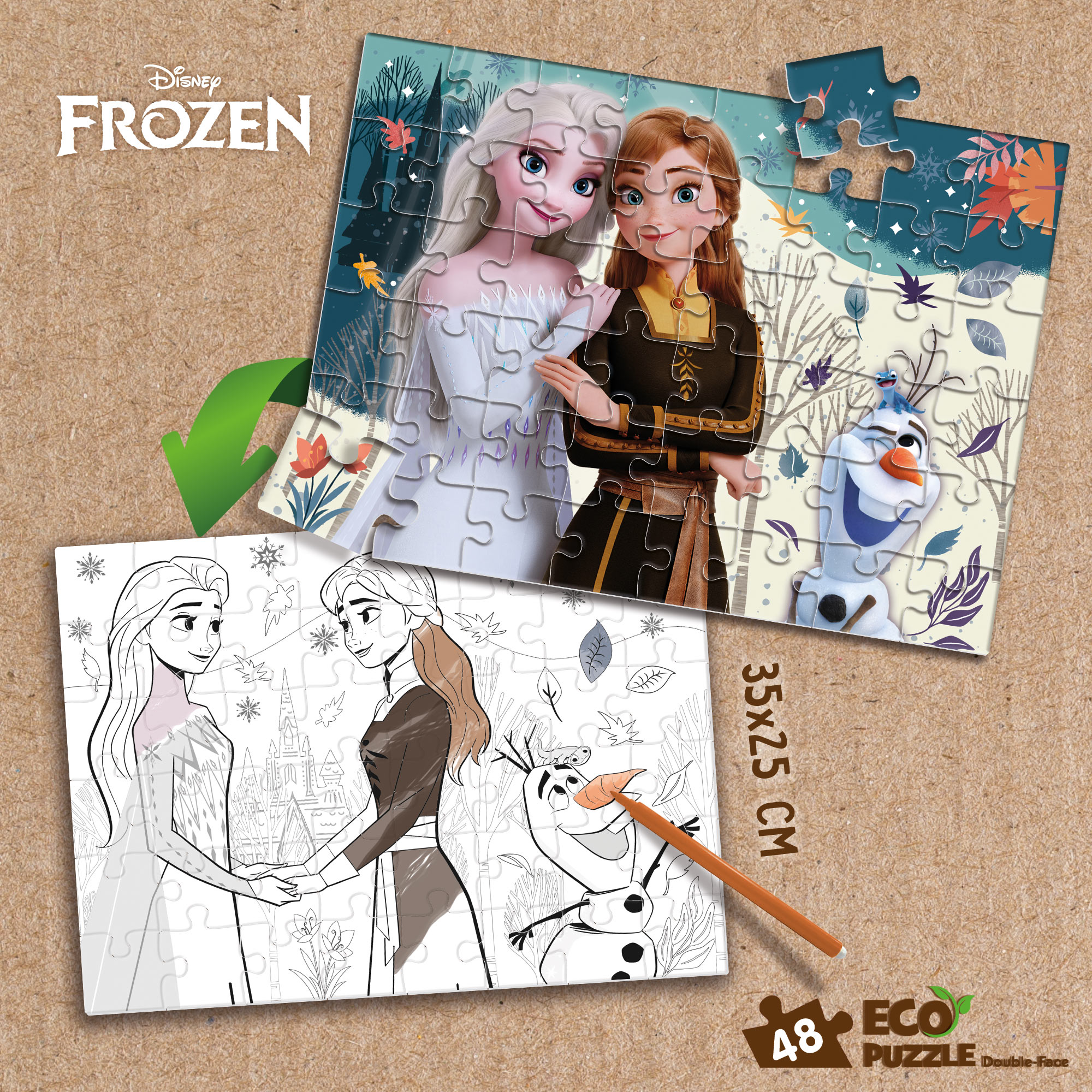 lisciani-disney-eco-puzzle-mini-double-face-48-frozen image 4