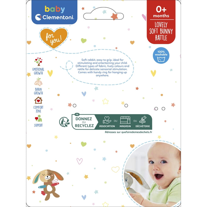 clementoni-baby-lovely-bunny-soft-rattle-doudou-hochet-lapin-0-mois image 5