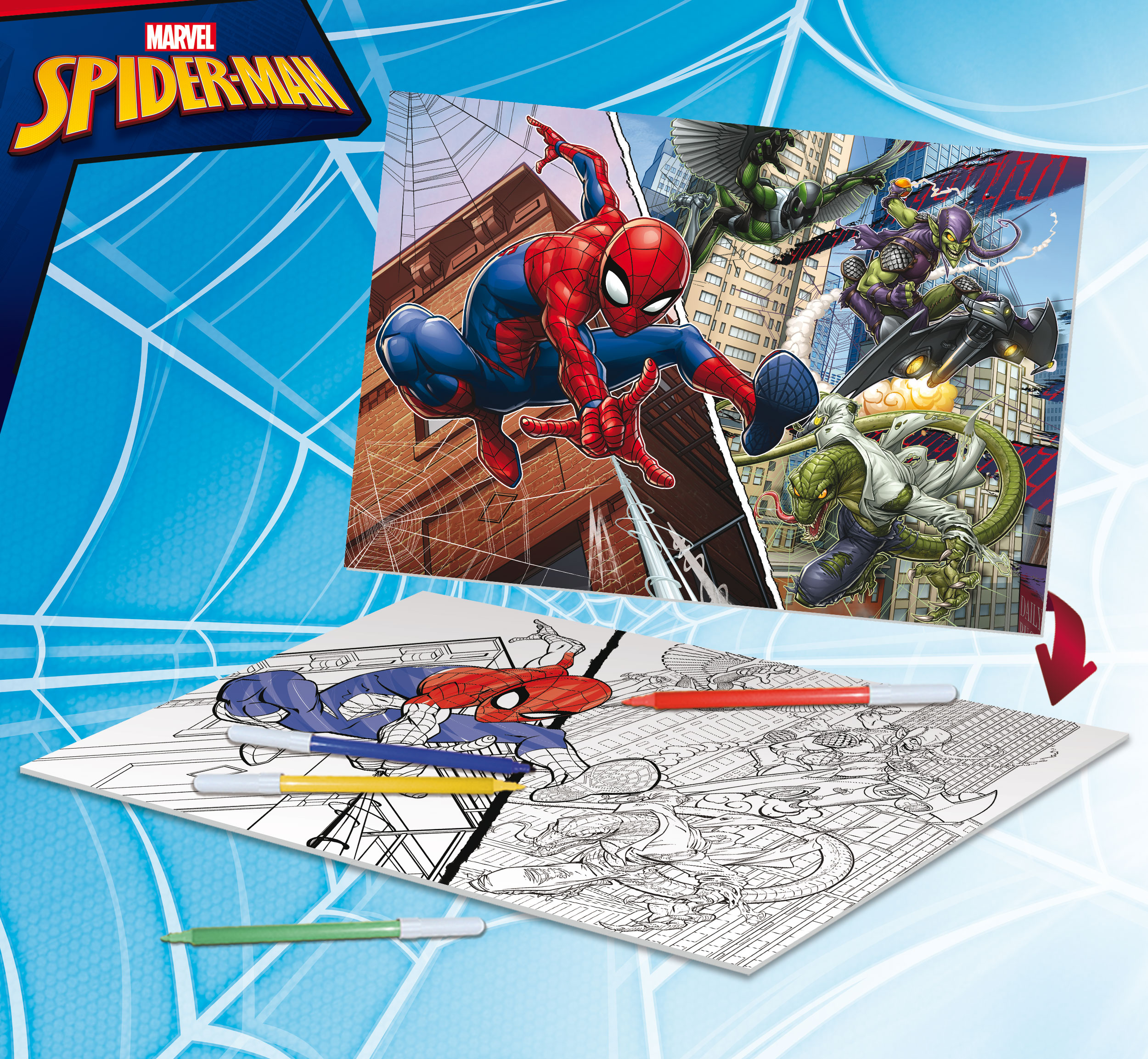 lisciani-marvel-puzzle-df-plus-108-spider-man-colorier image 4