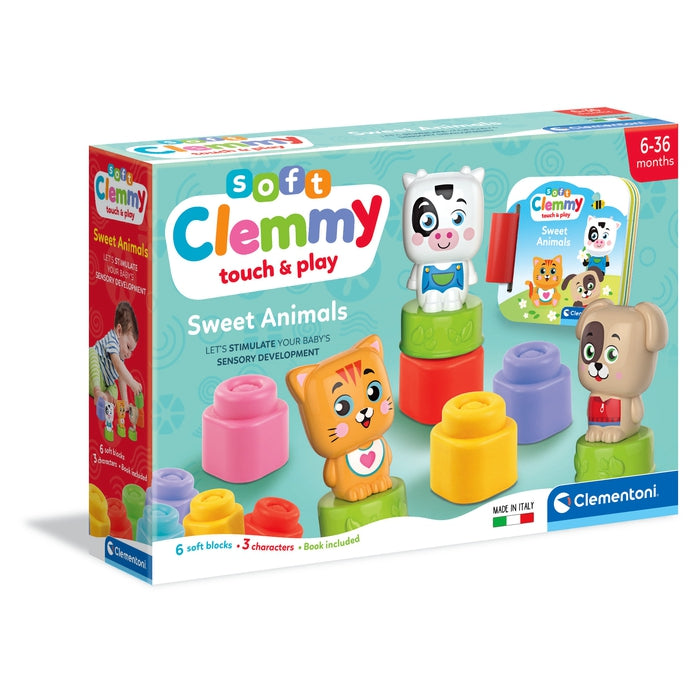 clementoni-clemmy-sweet-animals-playset-briques-molles-livre-6-mois image 1