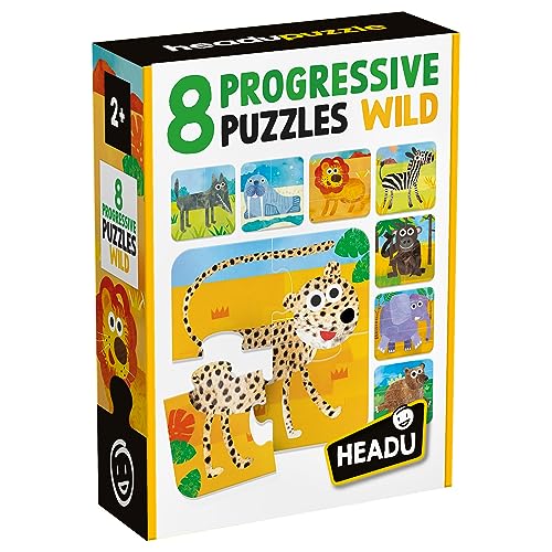headu-8-progressive-puzzles-wild-puzzles-animaux-sauvages-2-5-ans image 4
