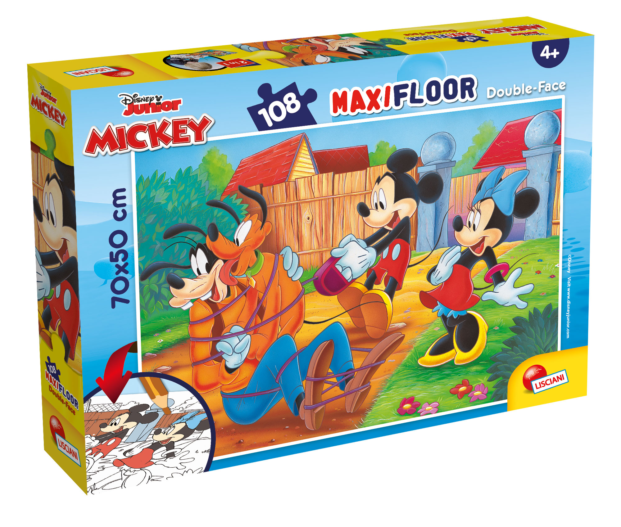 lisciani-disney-puzzle-maxi-floor-double-face-108-mickey-my-friends image 1
