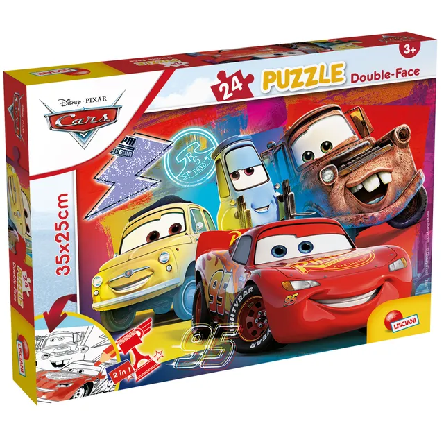 lisciani-disney-puzzle-df-m-plus-24-cars-puzzle-coloriage image 1