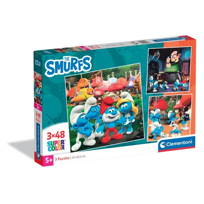 clementoni-les-schtroumpfs-3x48-pi-ces-puzzles-enfants image 1