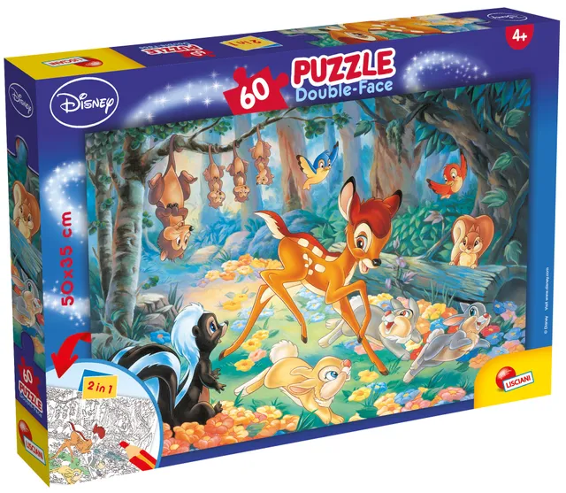 lisciani-disney-puzzle-double-face-plus-60-bambi image 1