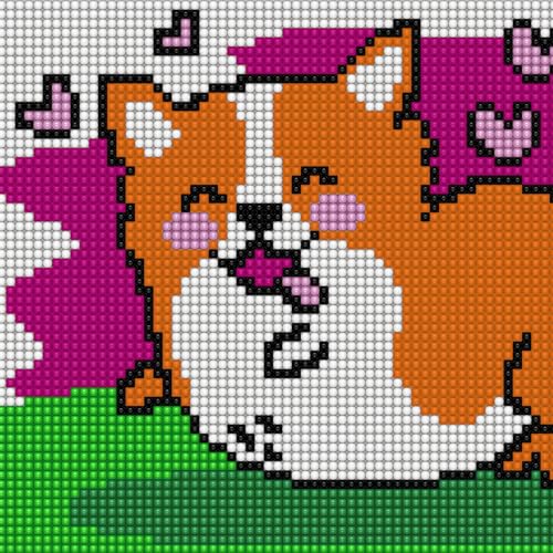 quercetti-0799-pixel-art-4-kawaii-corgi-jeu-de-mosa-ques-avec-cadre image 7