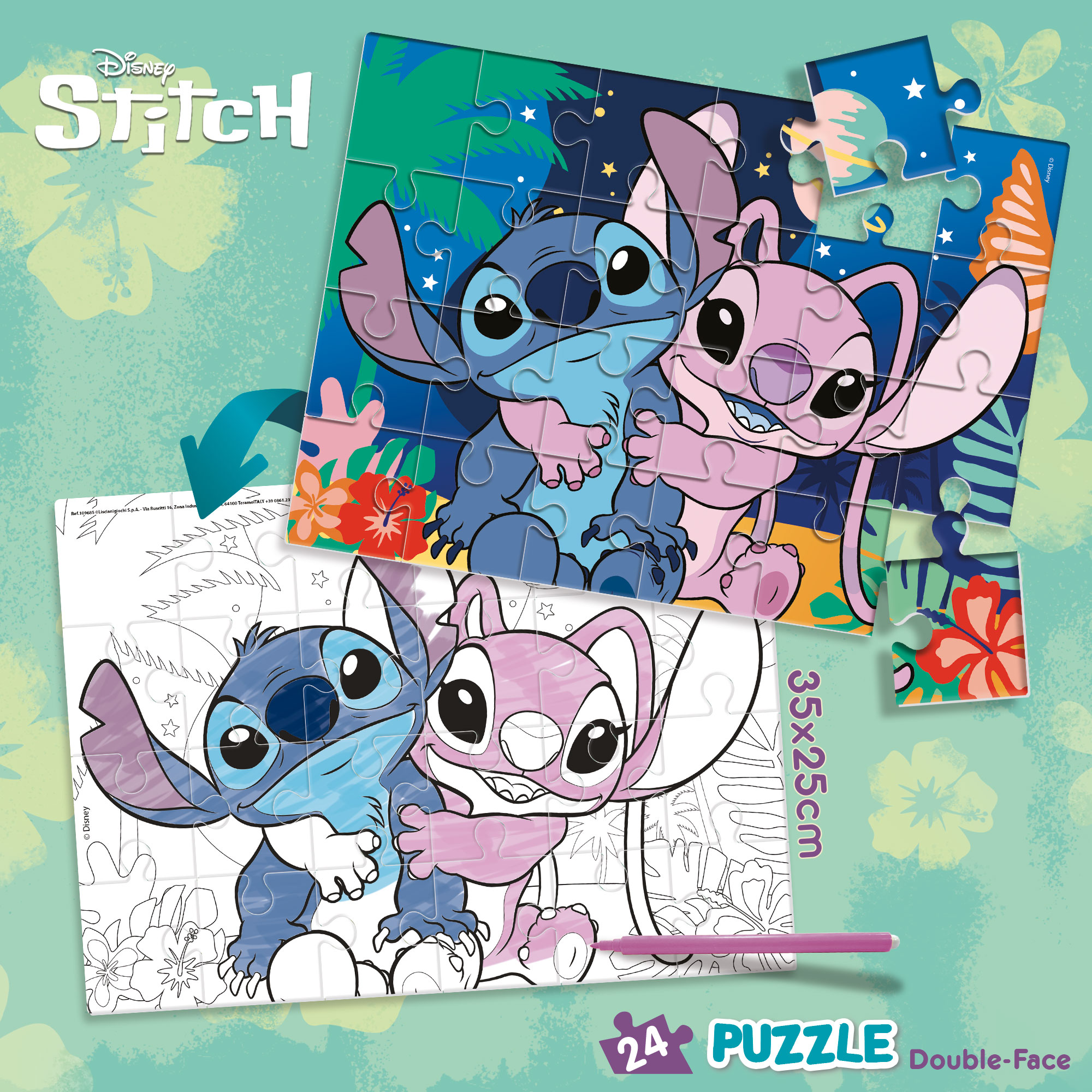 lisciani-disney-puzzle-df-m-plus-24-lilo-stitch-puzzle-24-pi-ces-colorier image 4