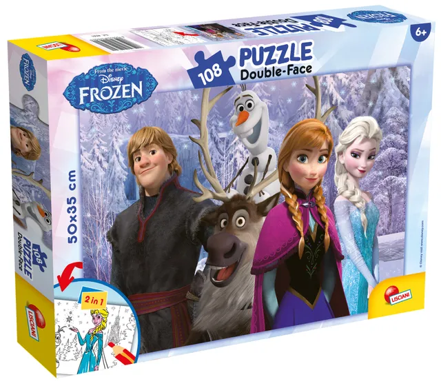 lisciani-disney-frozen-puzzle-double-face-plus-108-pi-ces-mes-amis-puzzle-colori image 1