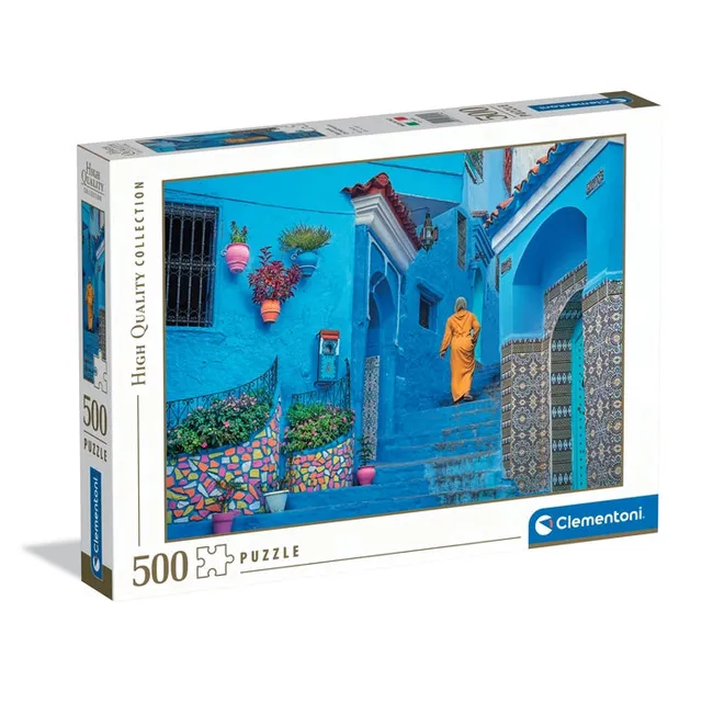 clementoni-blue-street-of-chefchaouen-puzzle-500-pi-ces image 1
